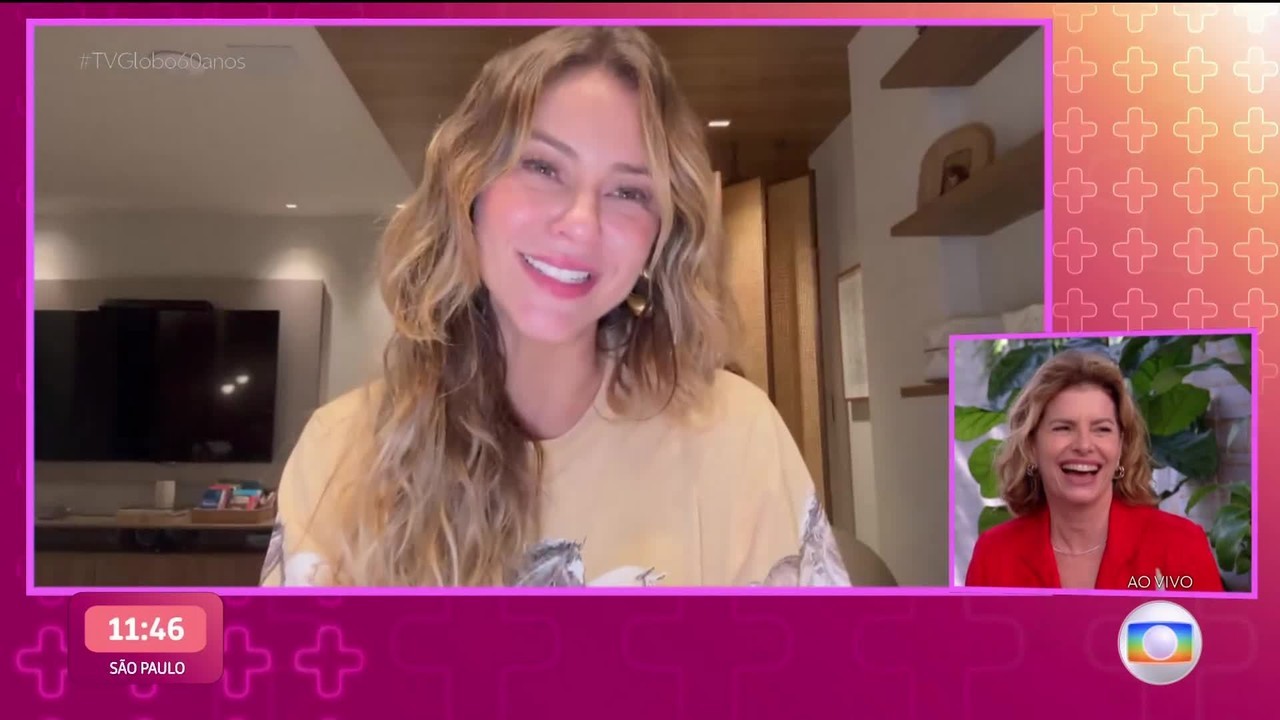 Paolla Oliveira manda recado para Debora Bloch, que brinca: 'Ficar amiga para ela me levar para o samba'