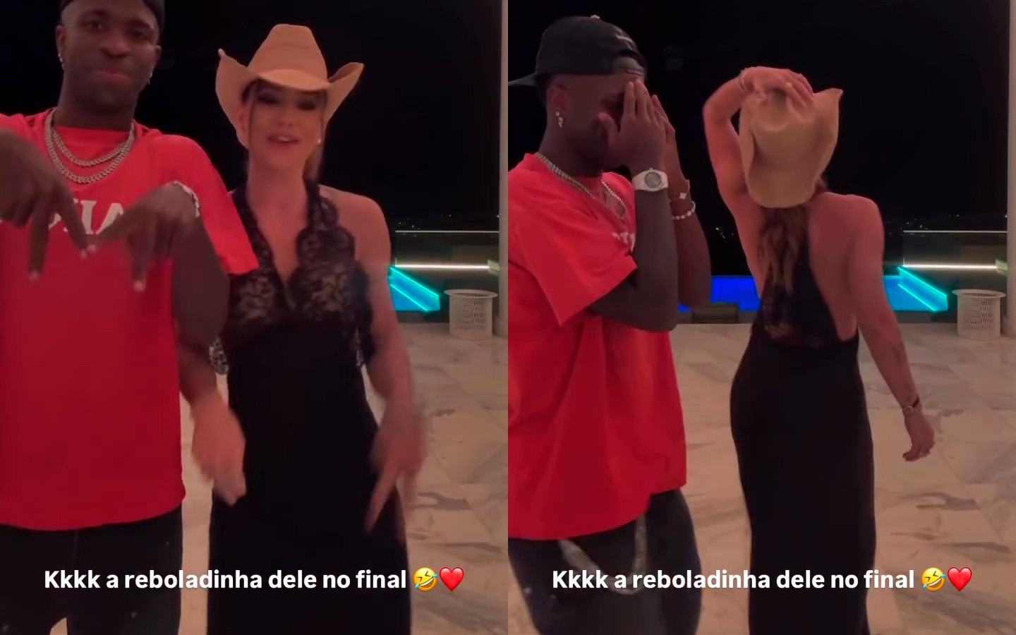 Após vídeo ao lado de Vini Jr., Virginia chama atenção para reboladinha do jogador