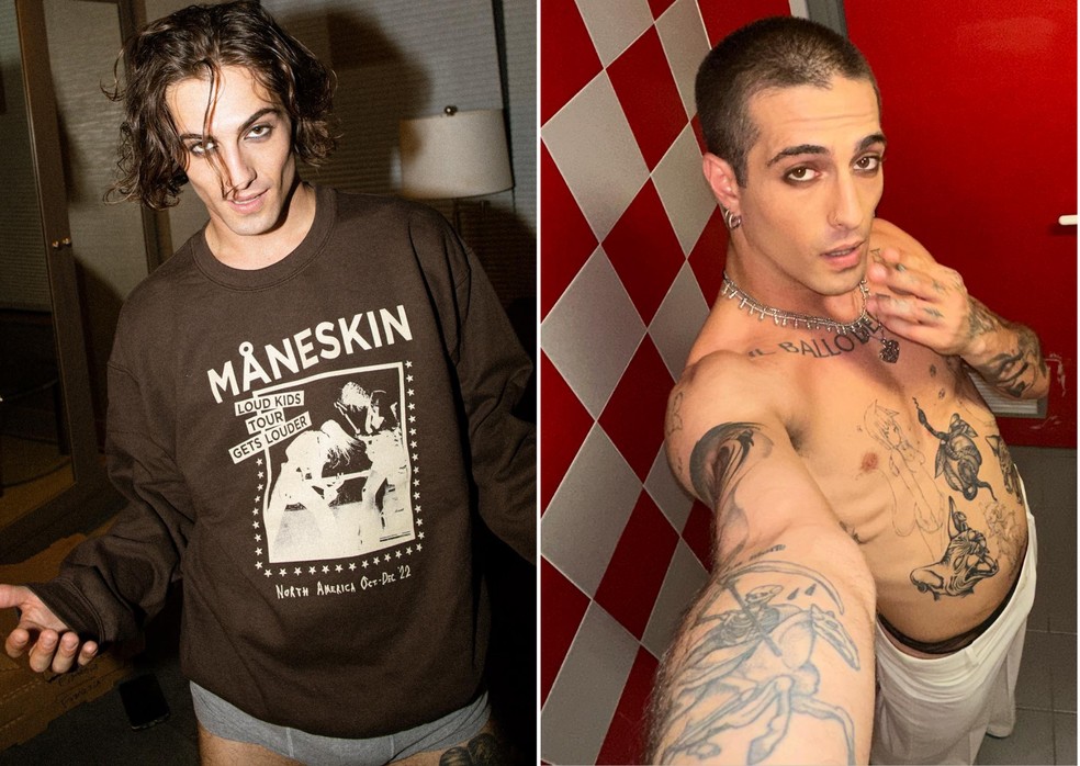 Damiano David, vocalista da banda Måneskin — Foto: Reprodução/Instagram