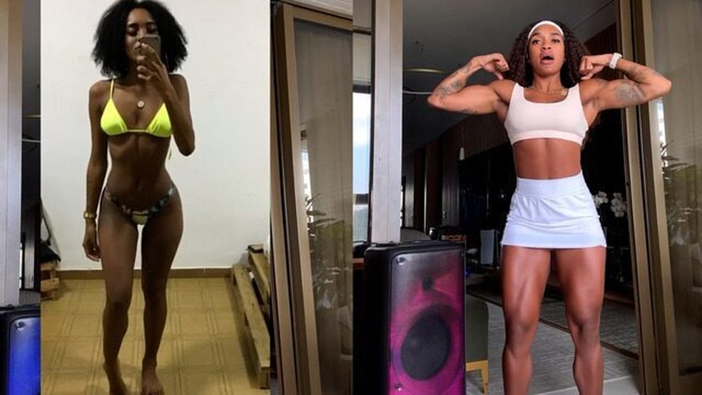 Patrícia Ramos antes e depós — Foto: Reprodução/Instagram