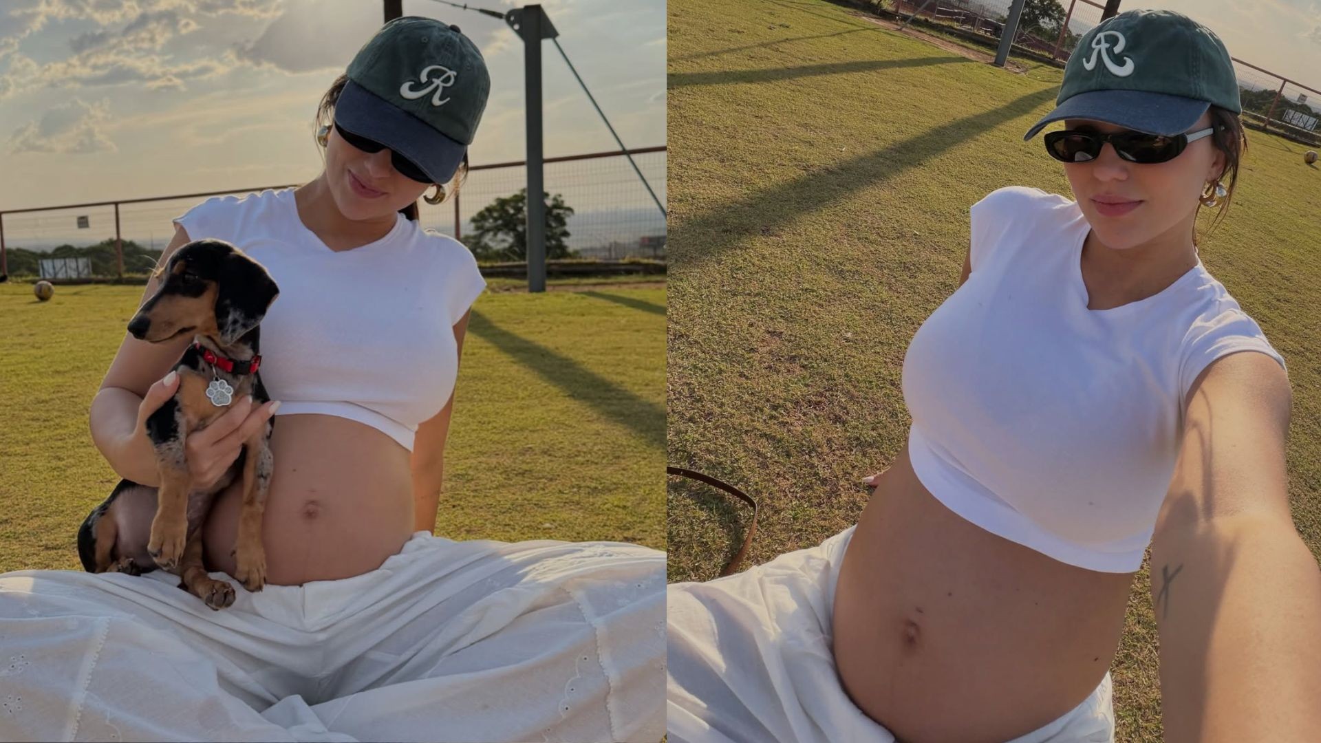 Com barrigão à mostra, Rafa Kalimann curte dias com a família em Goiânia