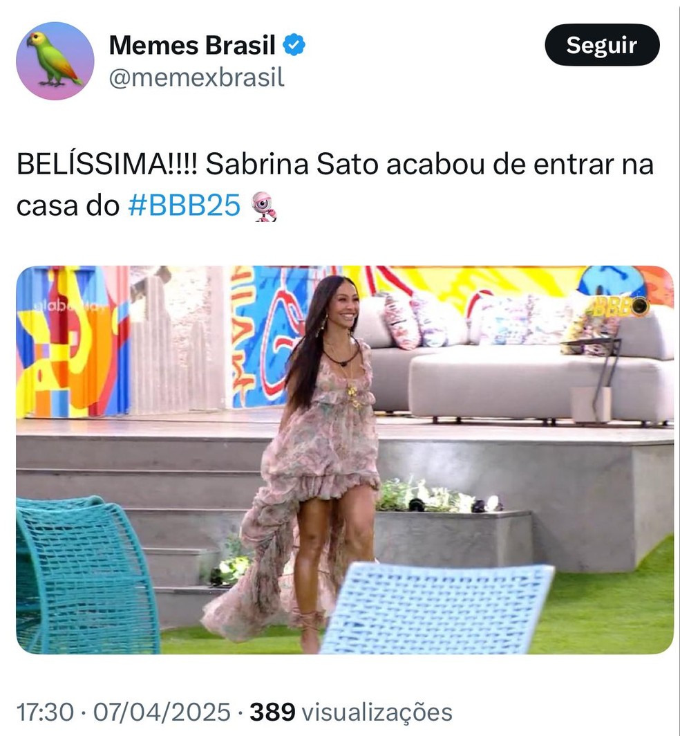 Sabrina Sato elege grife francesa para entrada no BBB 25 e recebe