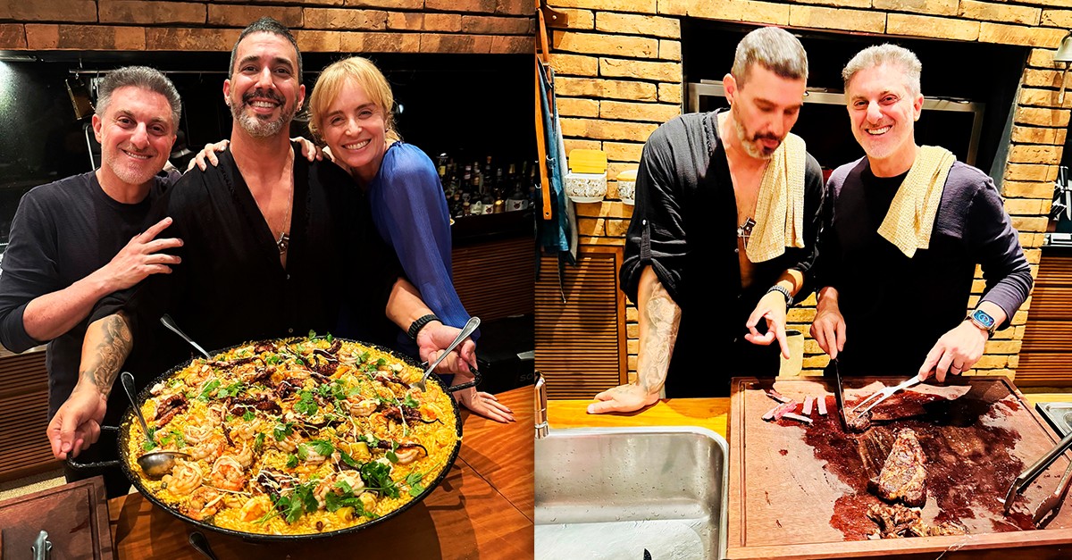 Angélica, Luciano Huck e Andre Marques curtem noite de sexta com 'churrasquinho' entre amigos