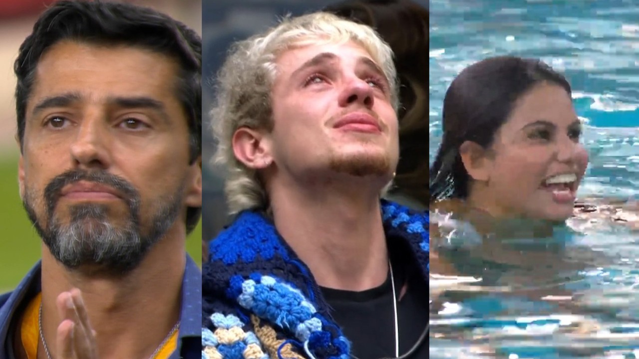 Juliano Floss chora, e Gabriela pula na piscina após voltarem do Paredão no BBB 26