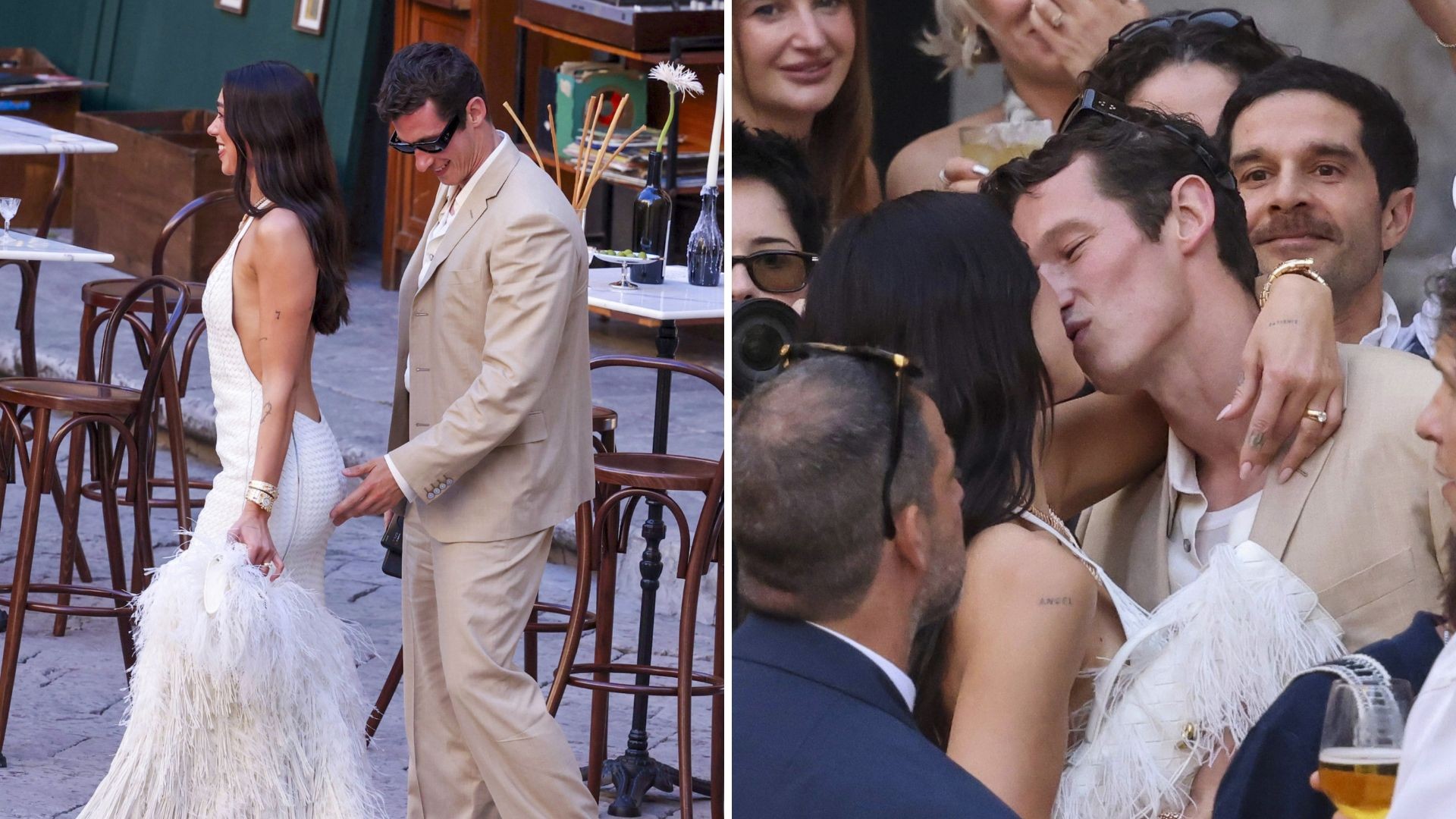 Cover image for Dua Lipa e Callum Turner celebram casamento na Itália com famosos