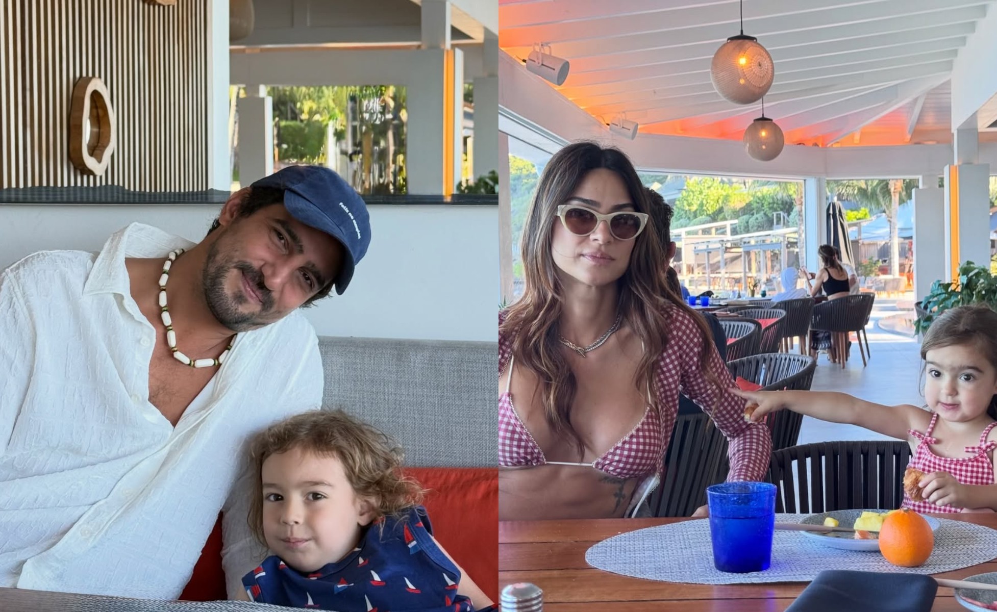 Renato Góes mostra fotos do Réveillon no Caribe com Thaila Ayala e filhos