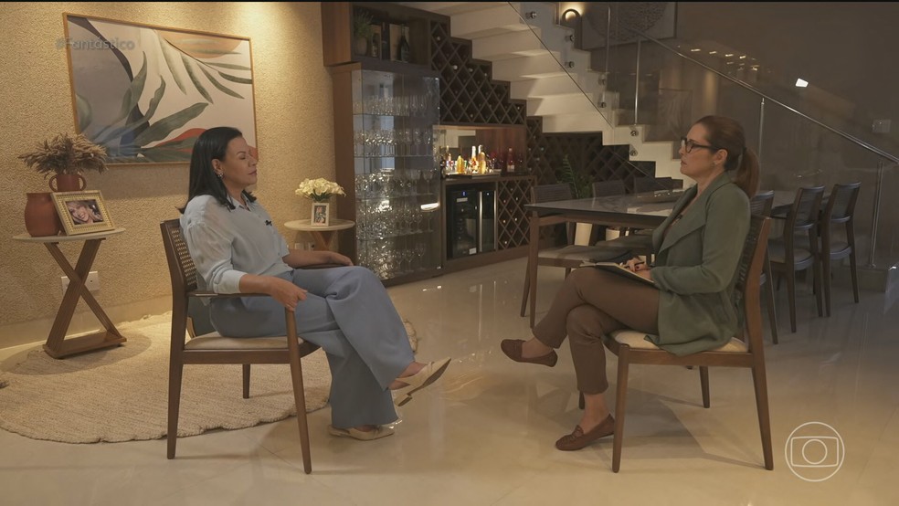 Ruth Moreira em entrevista ao Fantástico — Foto: TV Globo