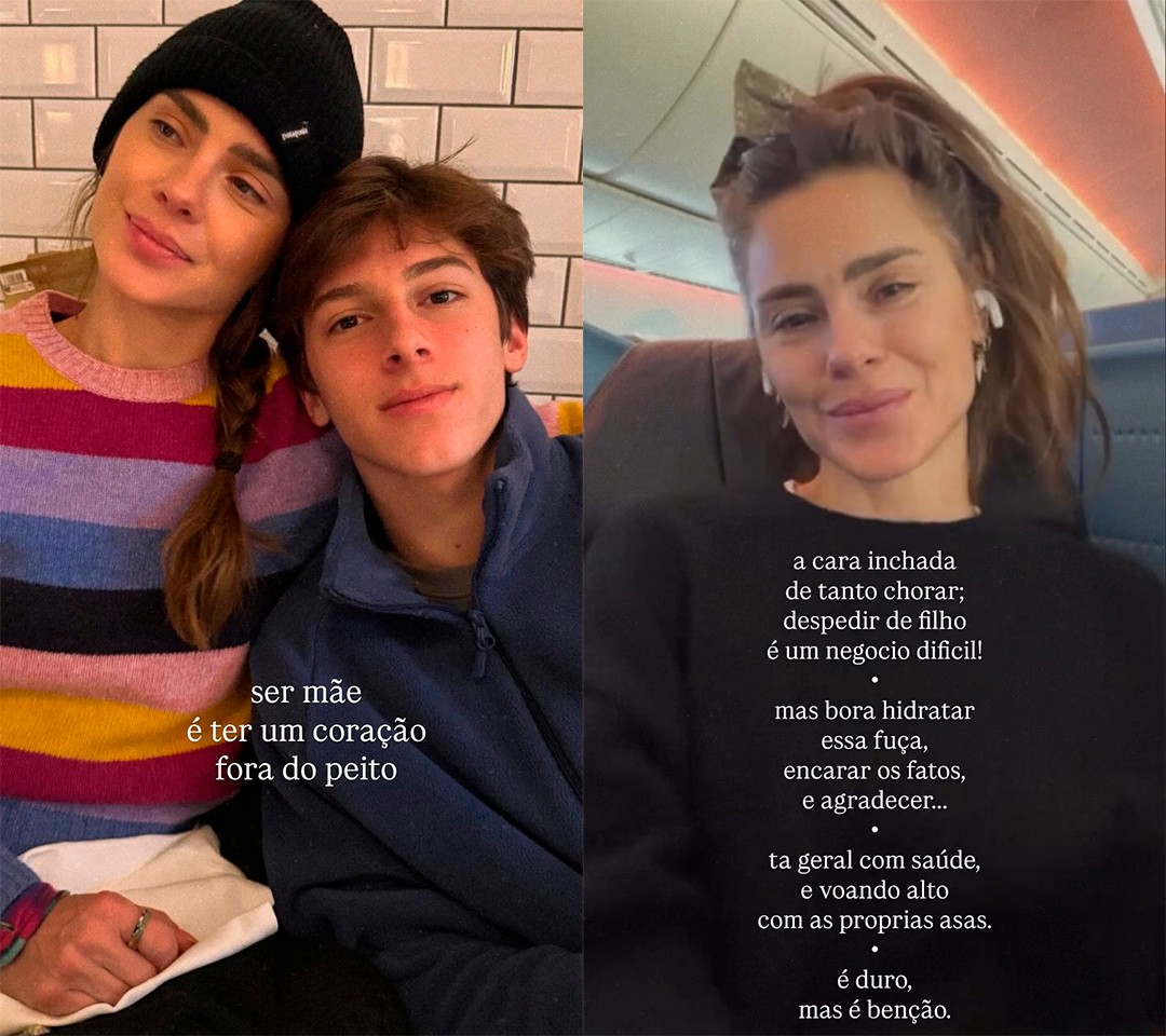 Carolina Dieckmmann mostra o rosto inchado após se despedir do filho em Amsterdã: 'De tanto chorar'