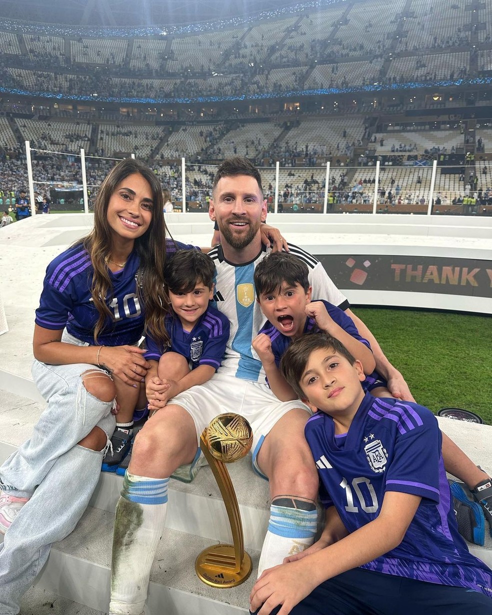 Esposa de Messi, Antonela Roccuzzo celebra título da Argentina e se declara ao marido: 'Meu campeão' | Gshow