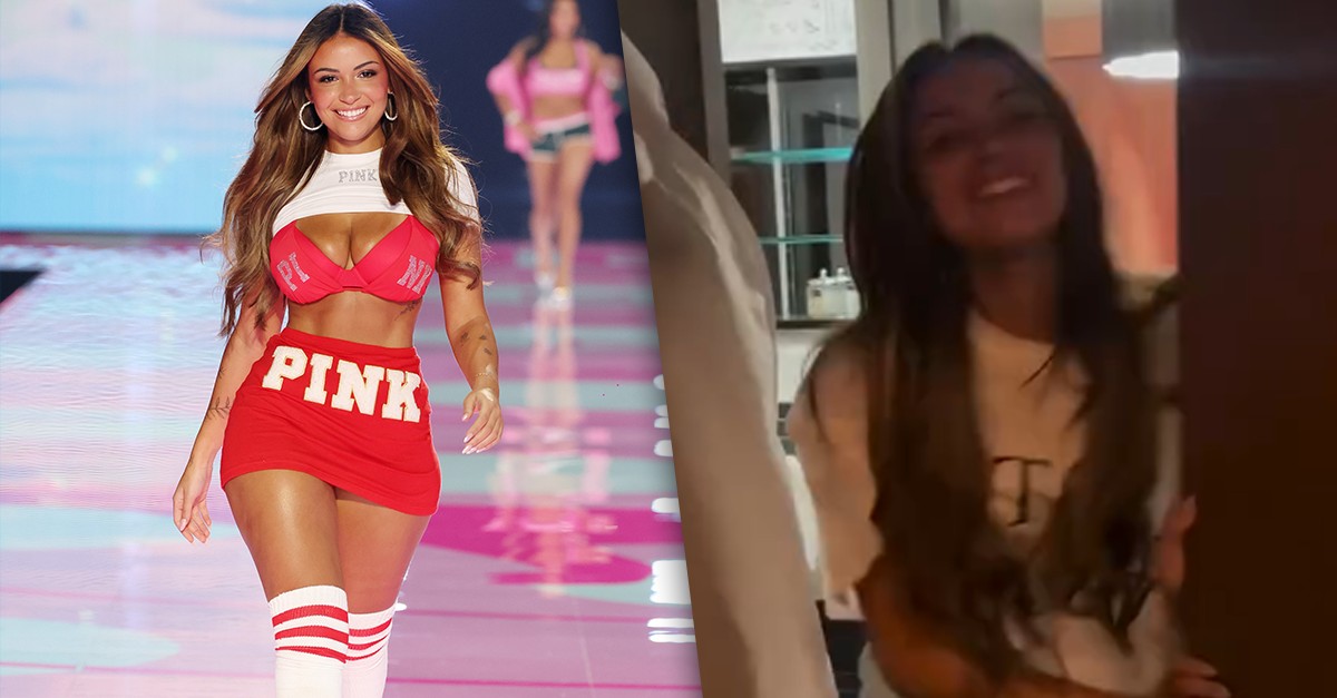 TikToker Gabi Moura mostra comemoração após estrear em desfile da Victoria's Secret