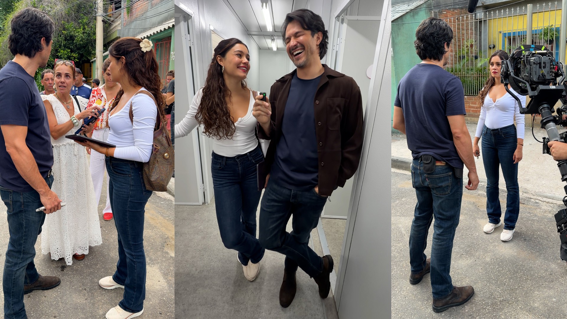 Sophie Charlotte e Romulo Estrela mostram bastidores da prisão de Gerluce em Três Graças