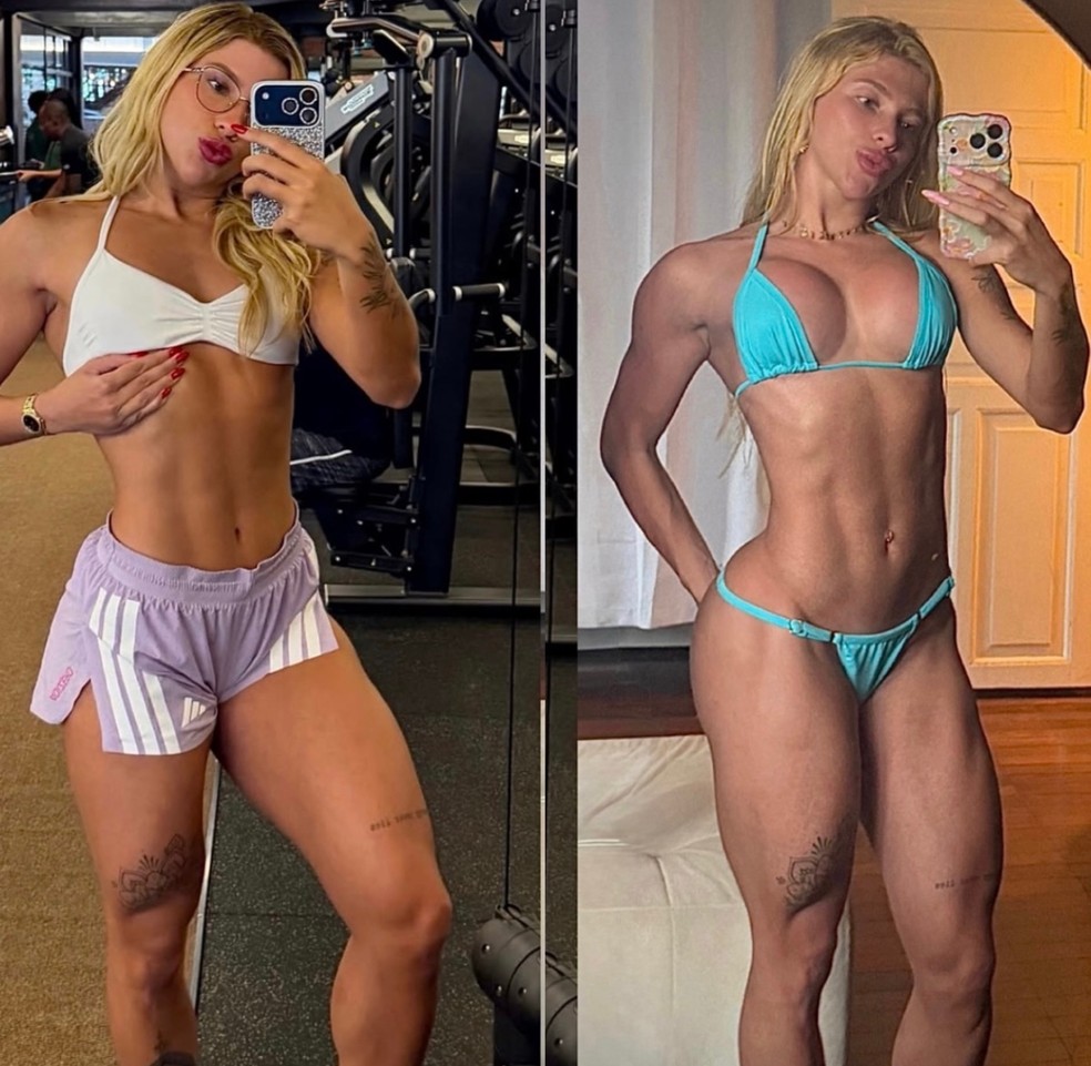 Namorada de Jesus Luz surpreende com transformação corporal em 2 meses — Foto: Reprodução Instagram @rafamesquita__