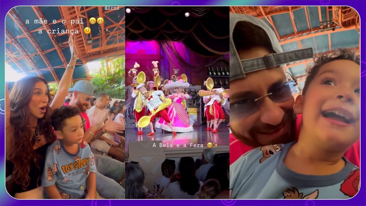 Ex-BBBs Bianca Andrade e Fred posam juntos com filho na Disney