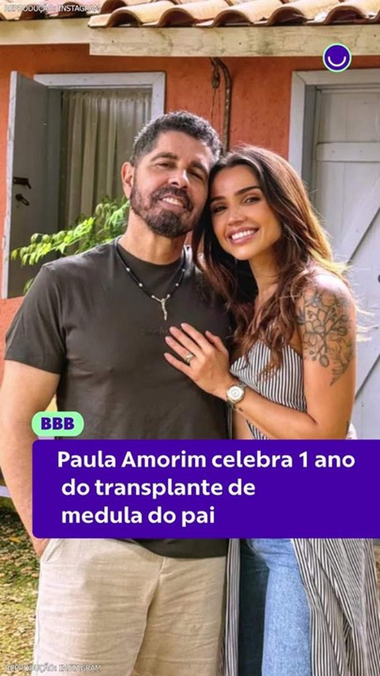 Paula Amorim celebra 1 ano do transplante de medula do pai