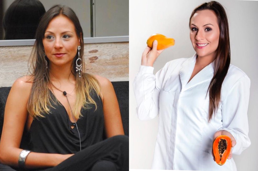Analy no BBB 7 e, atualmente, como nutricionista — Foto: Divulgação