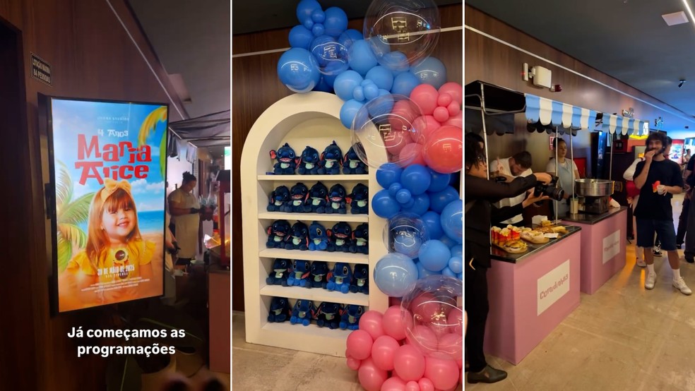 Maria Alice ganhou sessão personalizada no cinema para comemorar seu aniversário — Foto: Reprodução Instagram
