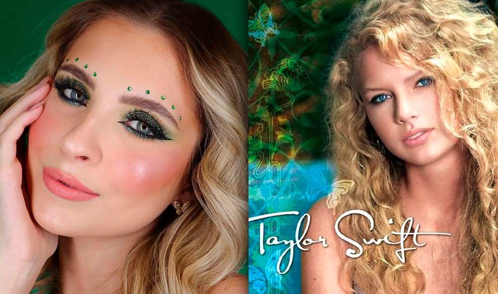 Influenciadora ensina maquiagem temática de primeiro álbum da Taylor Swift para shows no Brasil — Foto: reprodução/divulgação