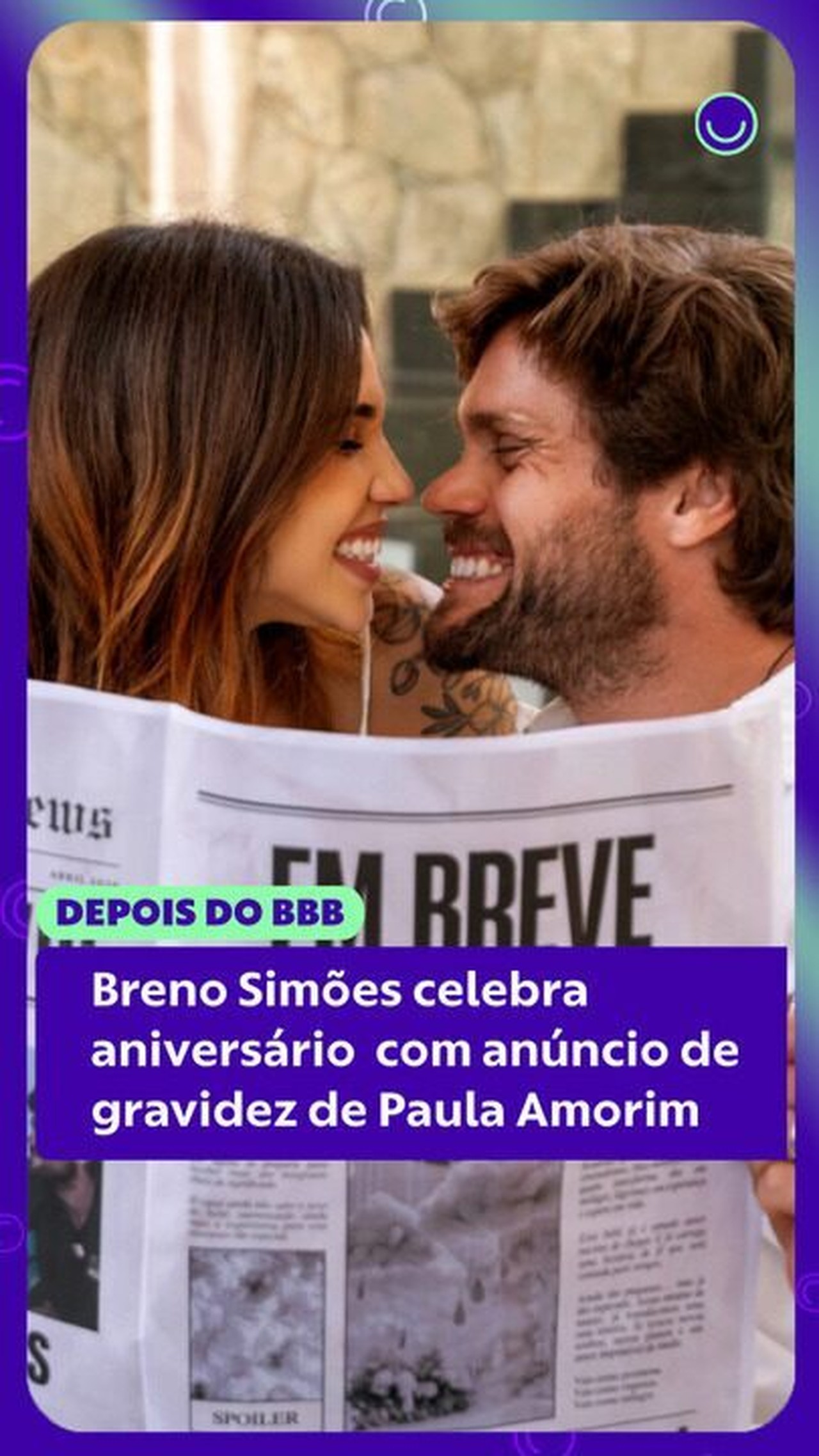 Breno Simões celebra aniversário com anúncio de gravidez de Paula Amorim após perdas gestacionais