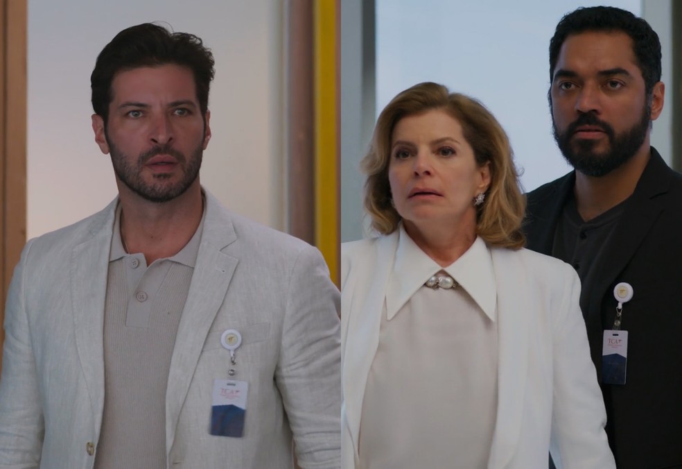 Odete é flagrada por Walter aos beijos com outro — Foto: Reprodução/TV Globo