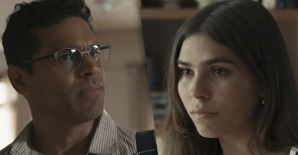 Em 'Renascer', Buba (Gabriela Medeiros) e José Augusto (Renan Monteiro) se entregam à paixão — Foto: Globo