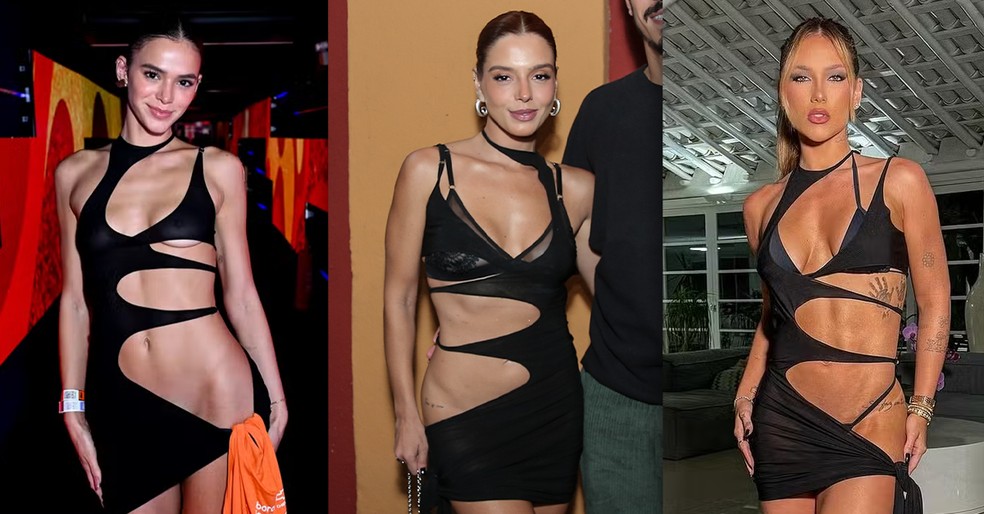Bruna Marquezine, Giovanna Lancellotti e Virginia já usaram o mesmo vestido — Foto: Reprodução