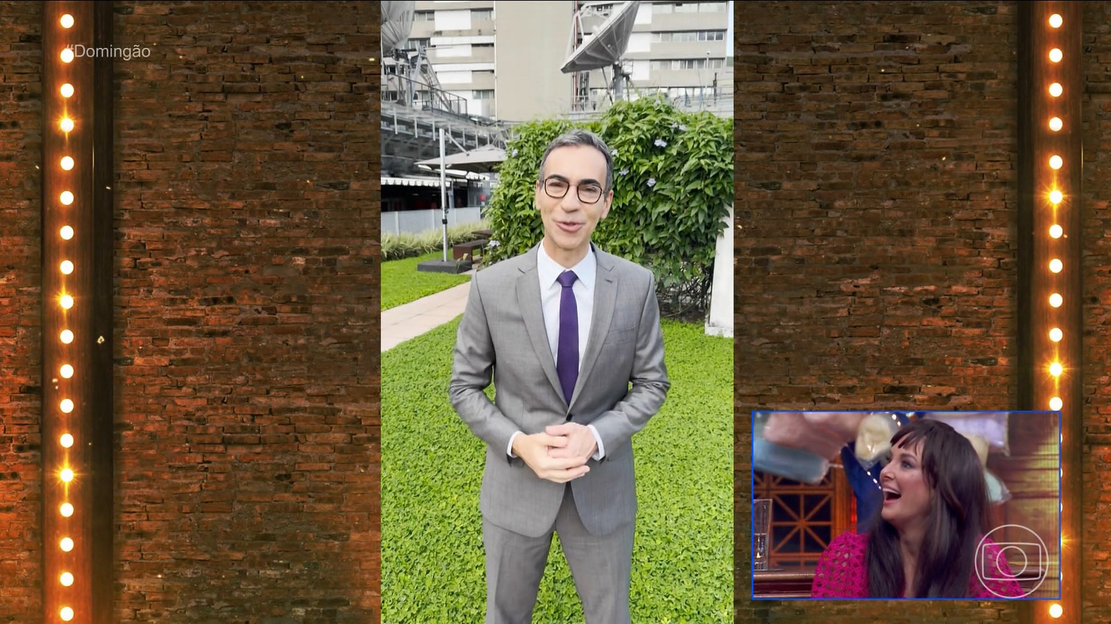 César Tralli faz homenagem a Ticiane Pinheiro no Domingão