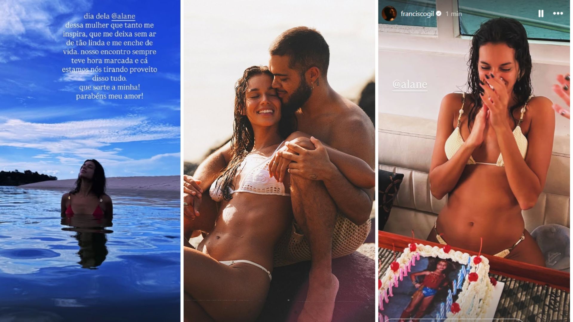 Francisco Gil se derrete por Alane Dias: 'Me deixa sem ar'