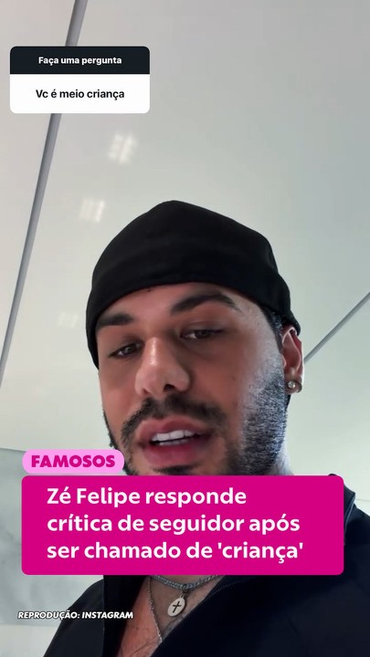 Zé Felipe rebate seguidor após ser chamado de criança