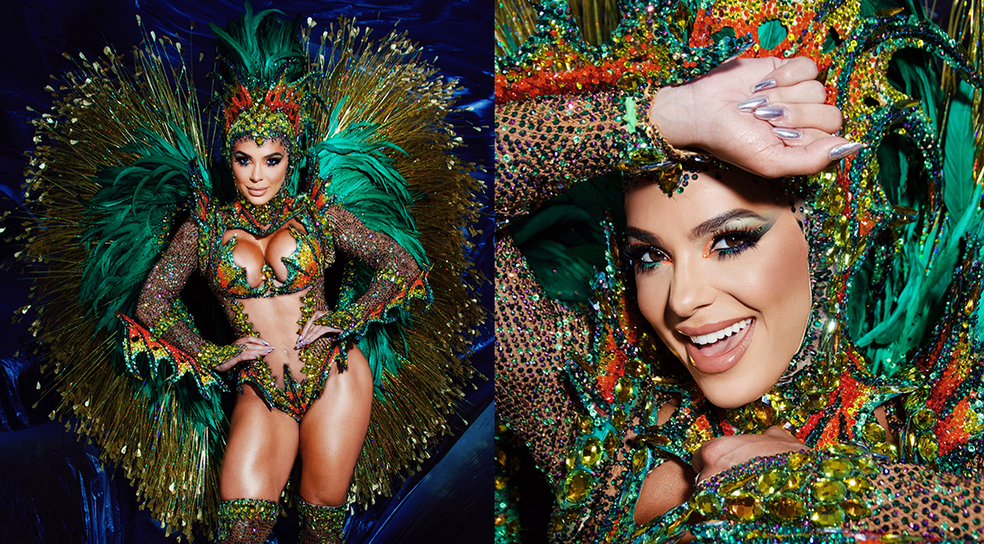Monique Rizzeto, musa do bumbum desenhado, desfila pela Vila Isabel e comenta sucesso: 'Estética diferenciada' — Foto: Divulgação
