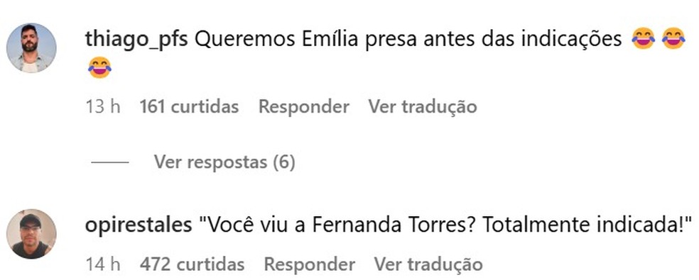 Sobrou até para 'Emilia Perez', longa não-americano que é um dos grandes rivais de 'Ainda Estou Aqui' na corrida pelo Oscar — Foto: Instagram