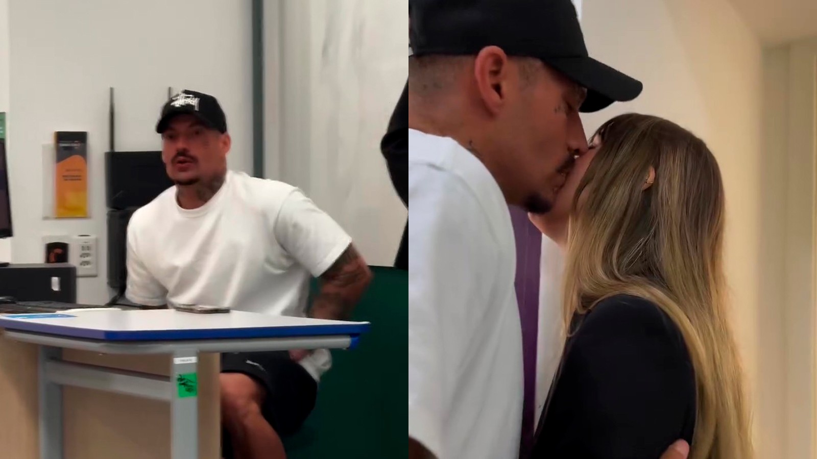 Filipe Ret faz participação especial passando os slides da apresentação do TCC de Agatha Sá