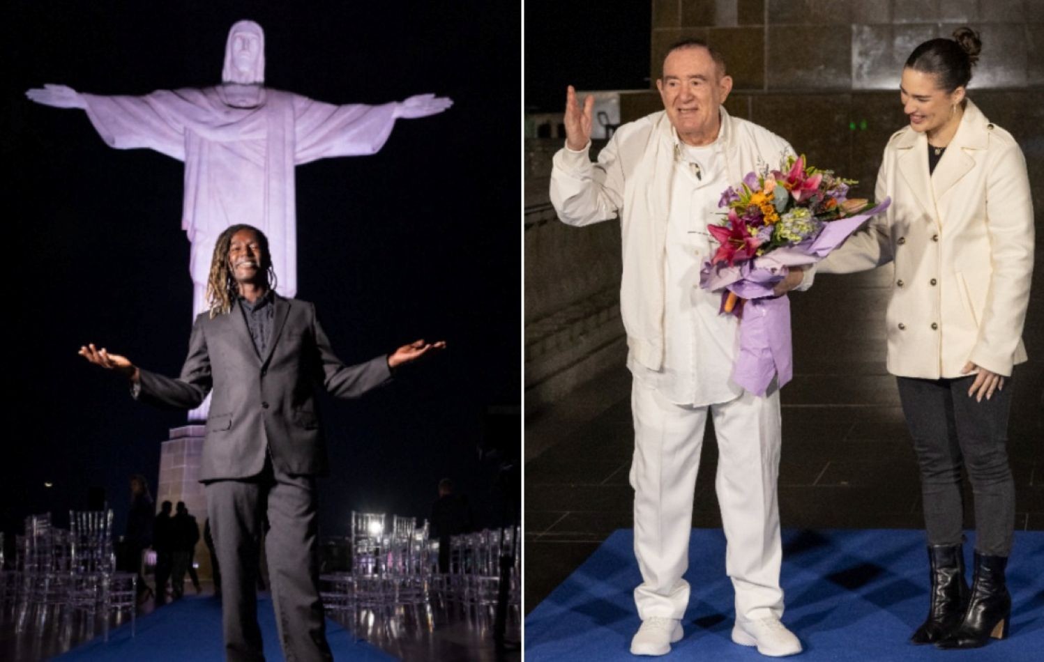 Renato Aragão e Jonathan Azevedo participam de celebração do Criança Esperança no Cristo Redentor