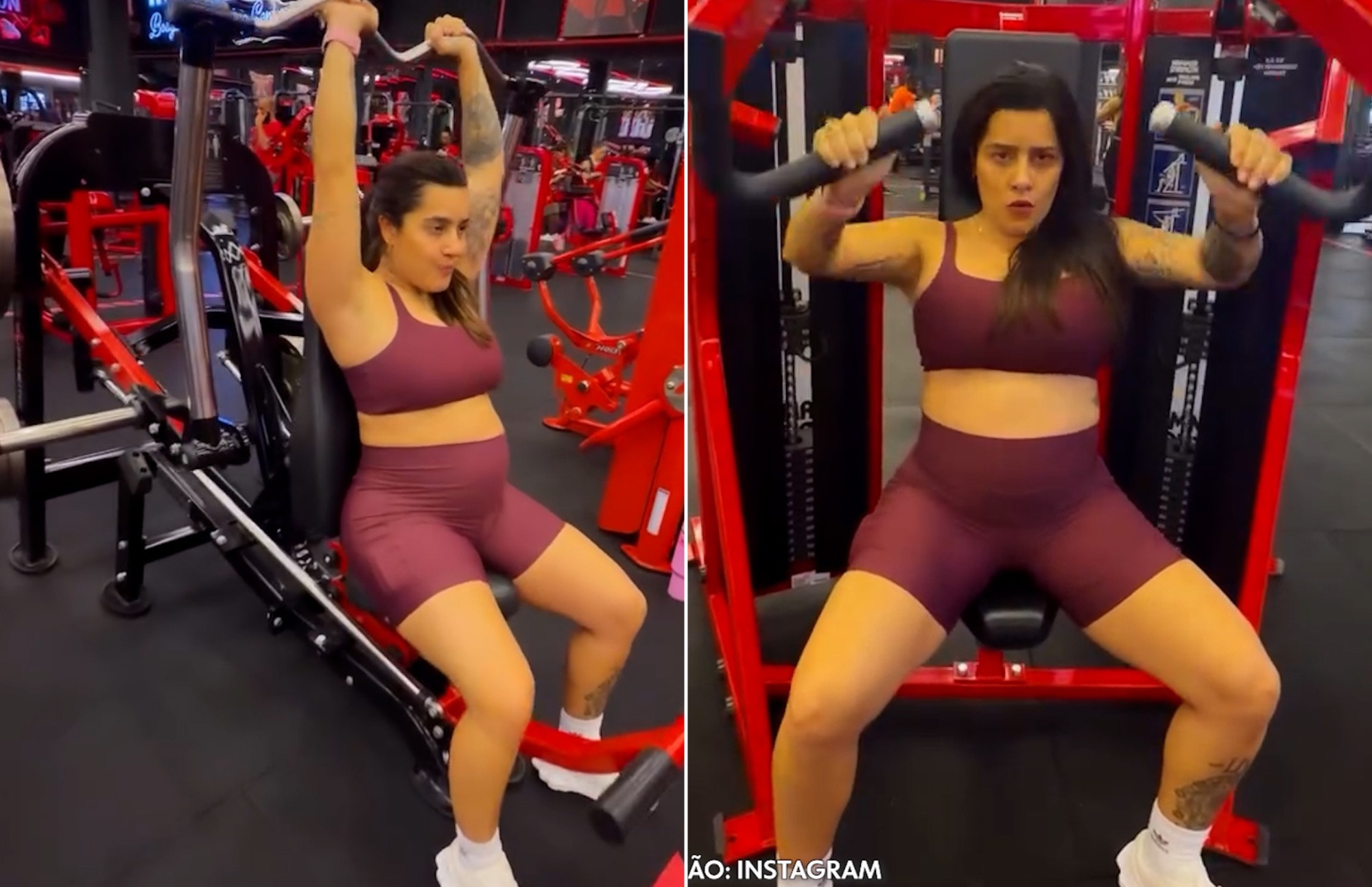 Lauana Prado pega firme na musculação aos seis meses de gravidez