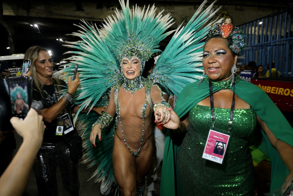 Fantasia de Fabiola de Andrade para desfilar na Mocidade — Foto: Marcos Serra Lima/gshow
