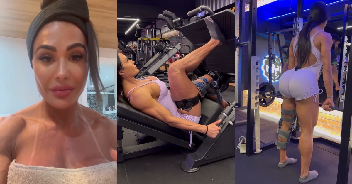 Gracyanne Barbosa explica por que não retomou treinos em perna operada: 'É o começo'