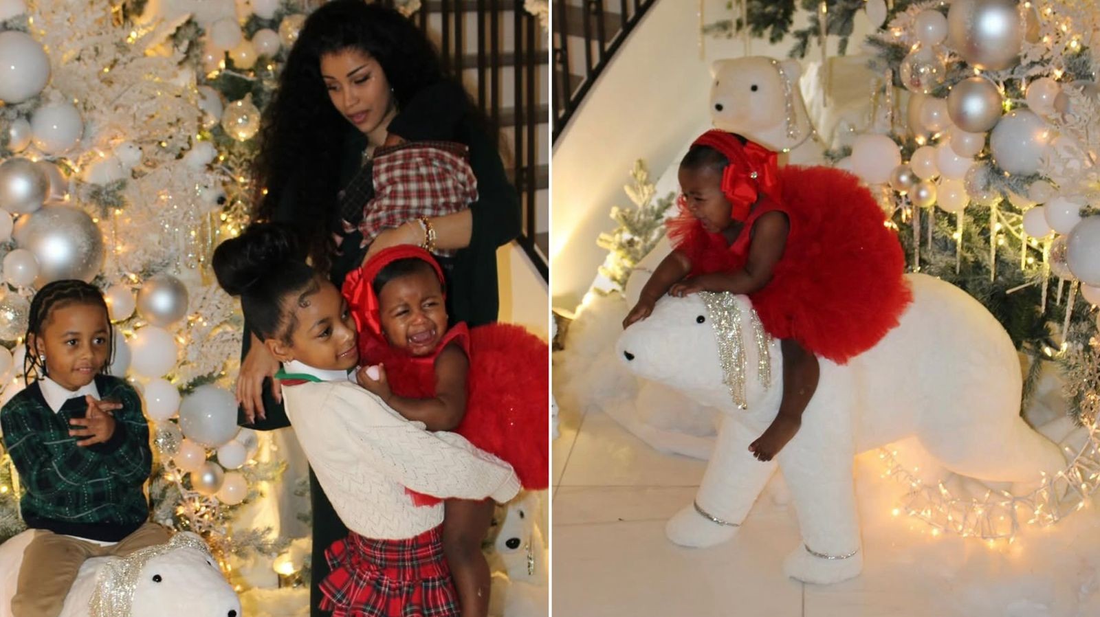 Cardi B diverte com fotos caóticas de Natal ao lado dos quatro filhos pequenos