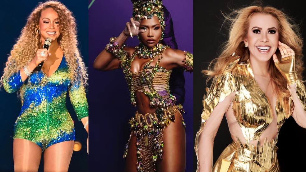 Mariah Carey, Gaby Amarantos e Joelma: estrelas do festival no Pará — Foto: Reprodução/Redes sociais