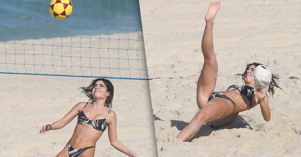 Jade Picon deu show de habilidade na praia  Foto: AgNews