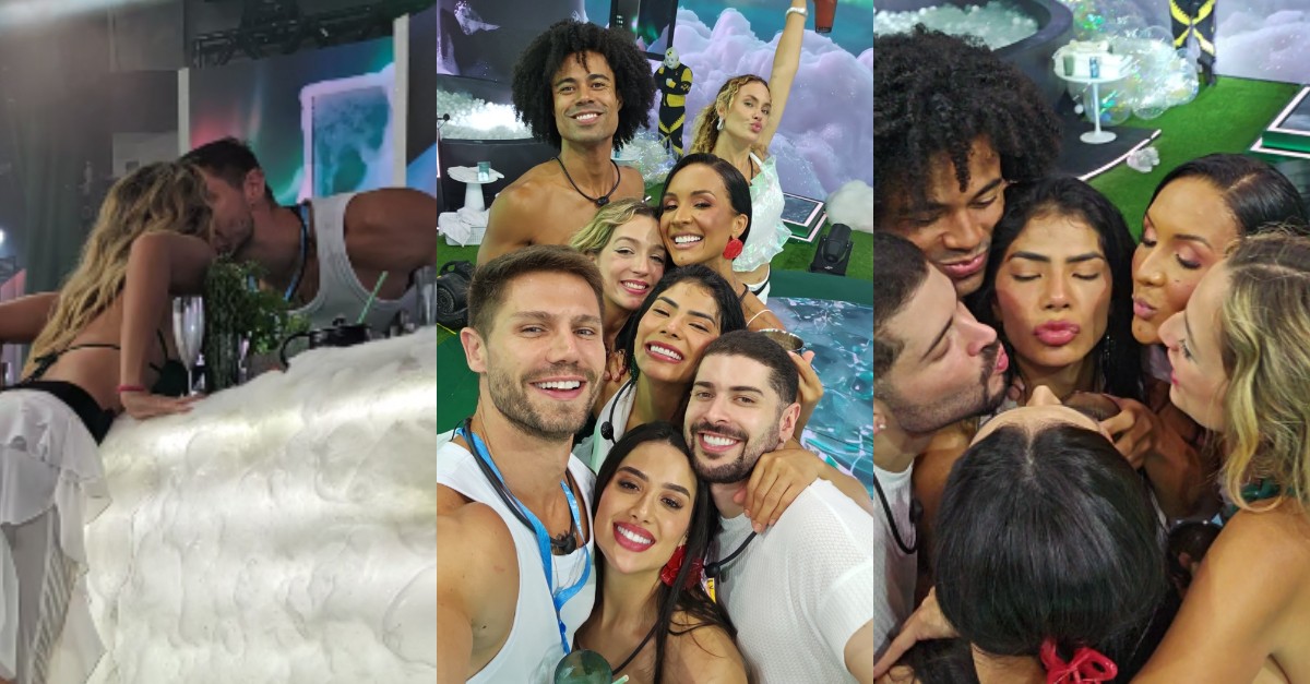 Milena registra selinho entre Jonas Sulzbach e Samira durante Festa do BBB 26