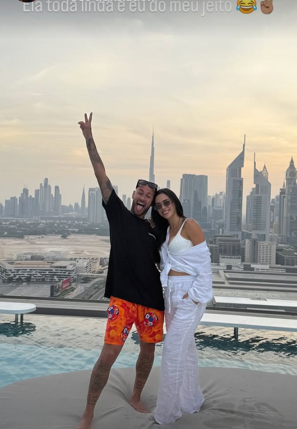 Neymar e Bruna Biancardi no dia 31 de dezembro de 2024 — Foto: Reprodução/Instagram