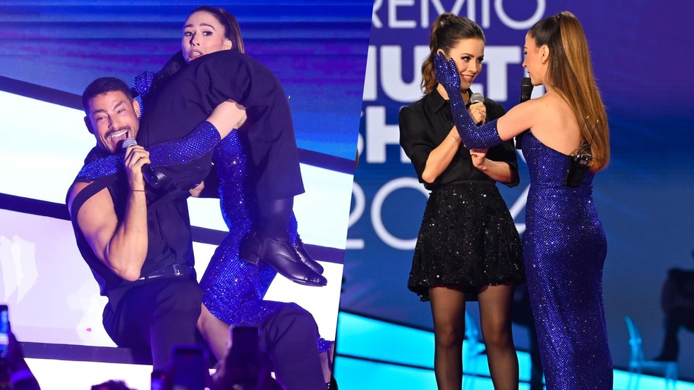Tata Werneck brinca com Cauã Reymond e Sandy — Foto: Foto: Agnews/Ellen Soares