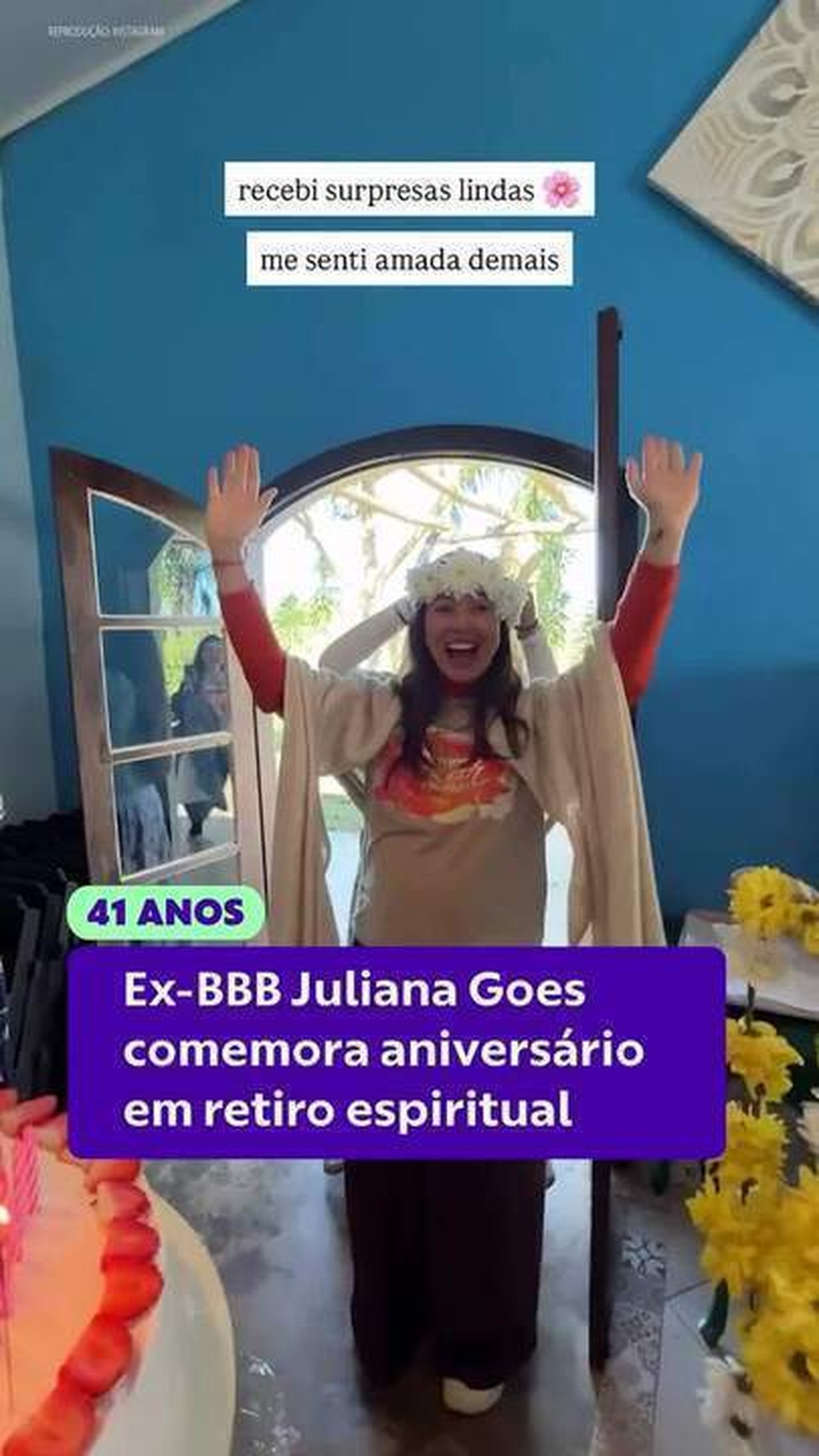 Juliana Goes comemora 41 anos em retiro espiritual para mulheres