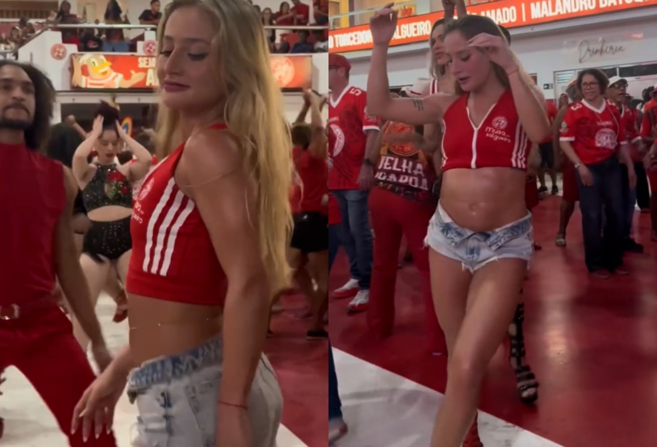 Bruna Griphao se declara para Salgueiro enquanto samba na quadra da escola: 'Sou muito feliz aqui'