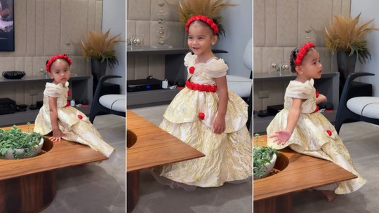 Mavie, filha de Neymar e Bruna Biancardi, rouba a cena cantando clássico da Disney