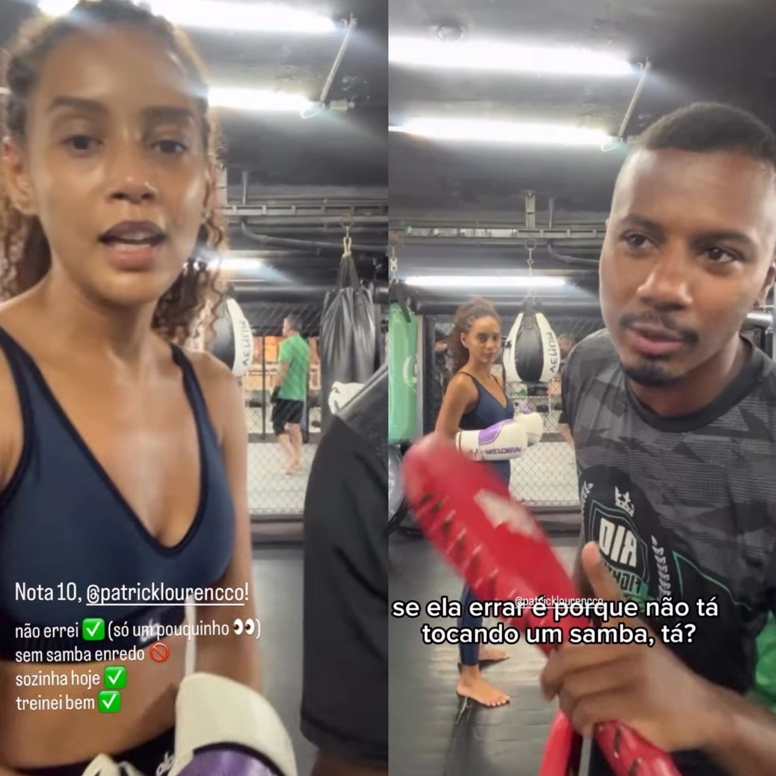 Taís Araujo reclama da falta do samba enredo na academia para treinar