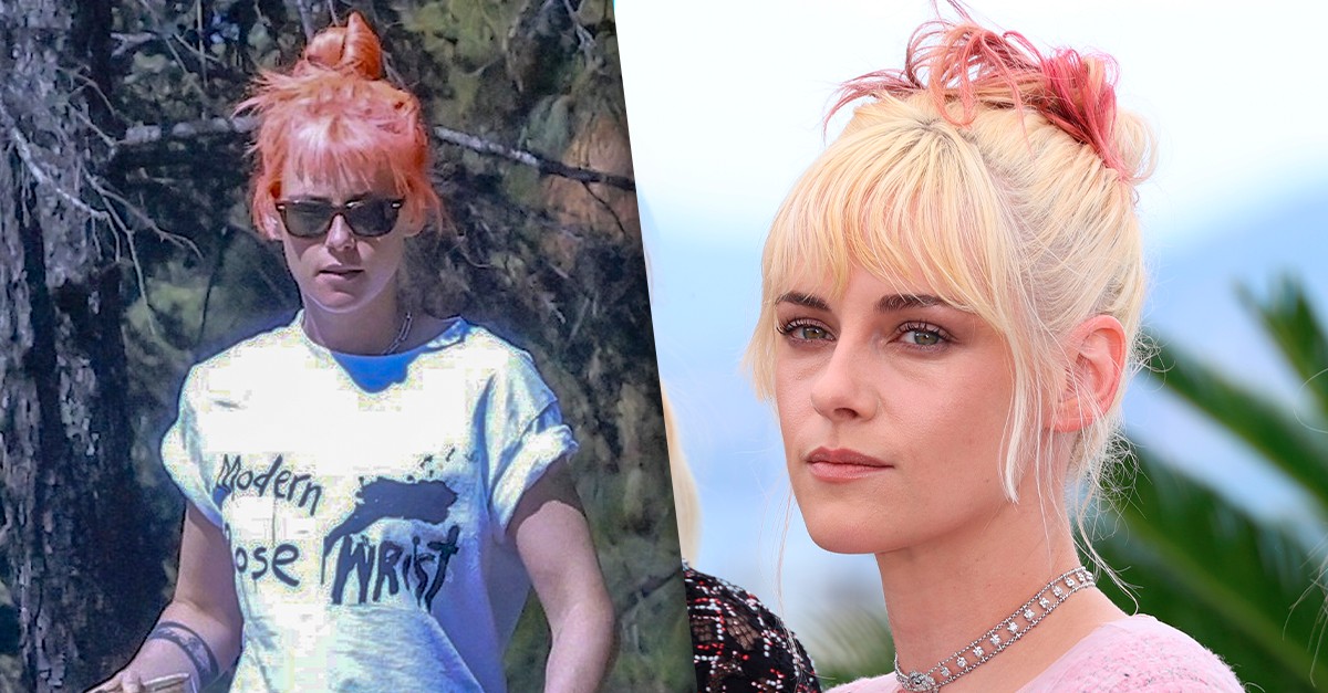 Kristen Stewart radicaliza com cabelo laranja em passeio com a esposa