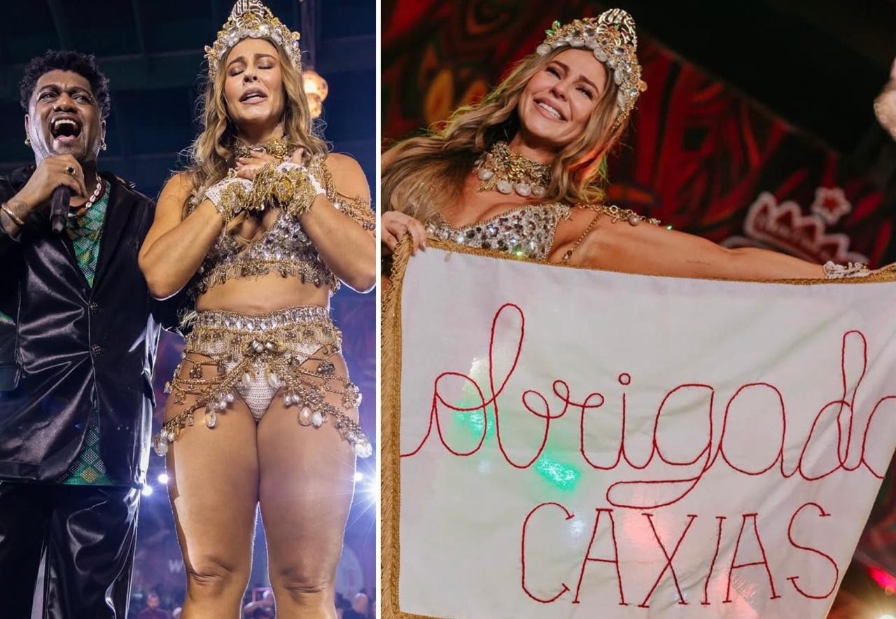 Grande Rio mostra emoção de Paolla Oliveira ao ser aclamada pela escola: 'Eterna rainha'