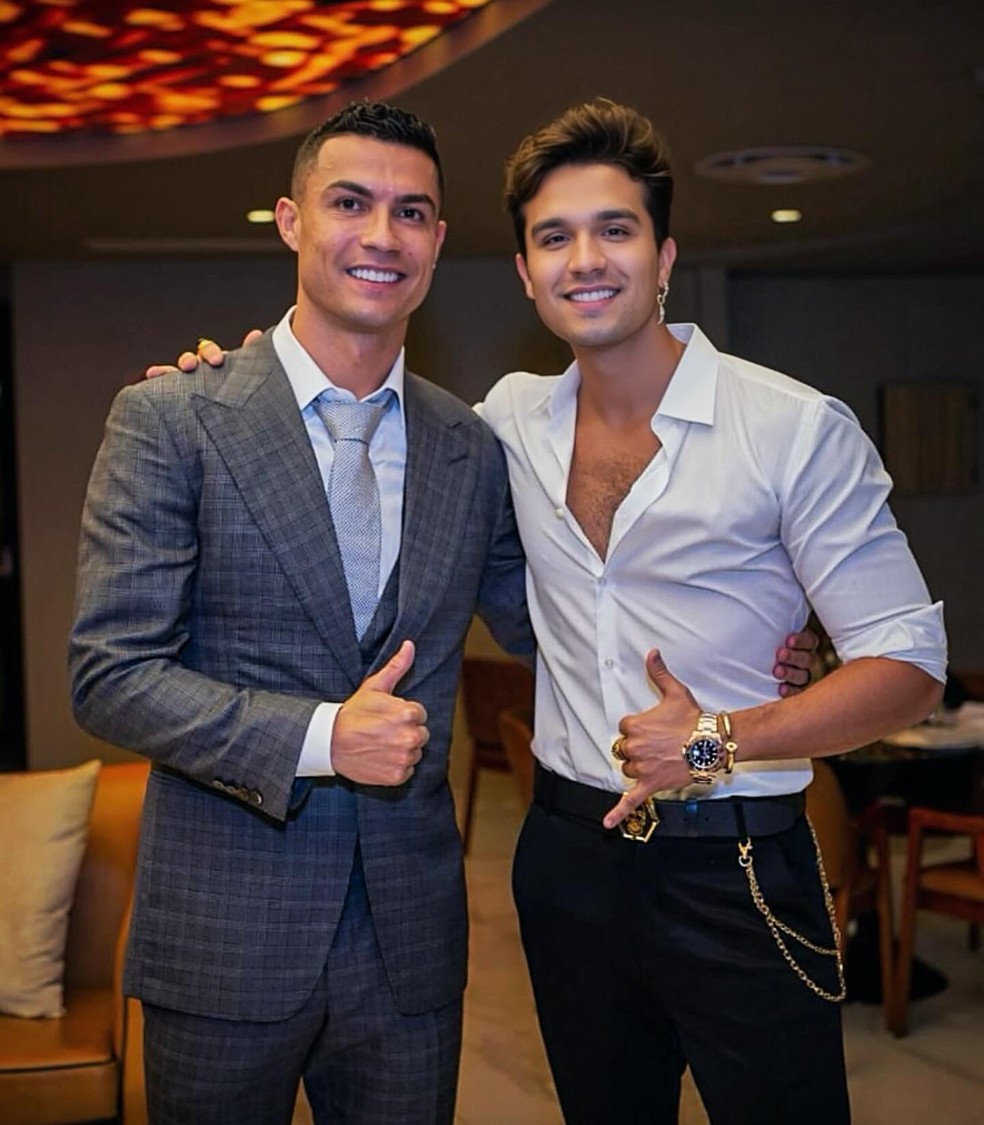 Cristiano Ronaldo e Luan Santana &mdash; Foto: Reprodu&ccedil;&atilde;o/Instagram