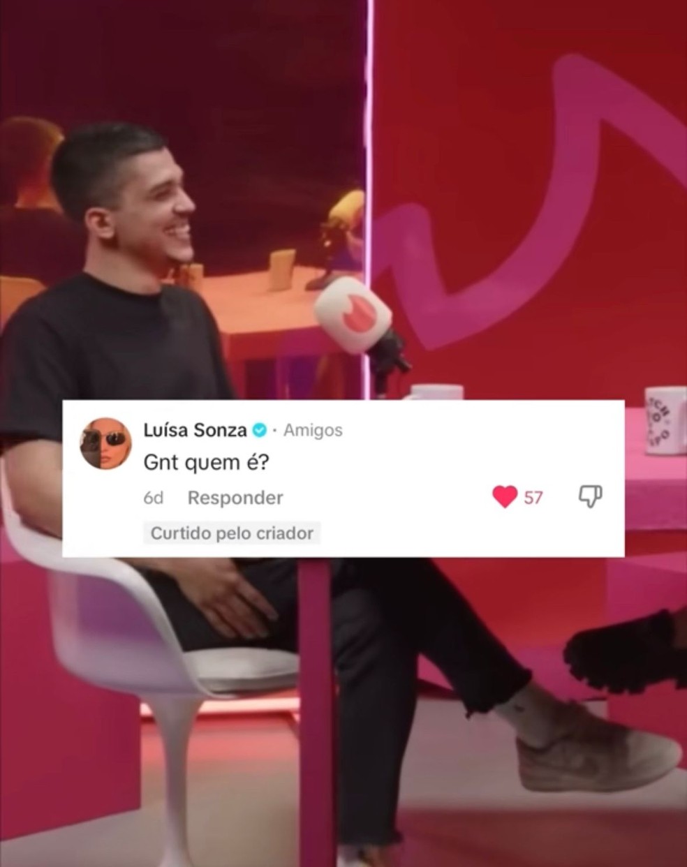 Luísa Sonza conheceu Chico após trechos de podcast com ele viralizarem — Foto: TikTok