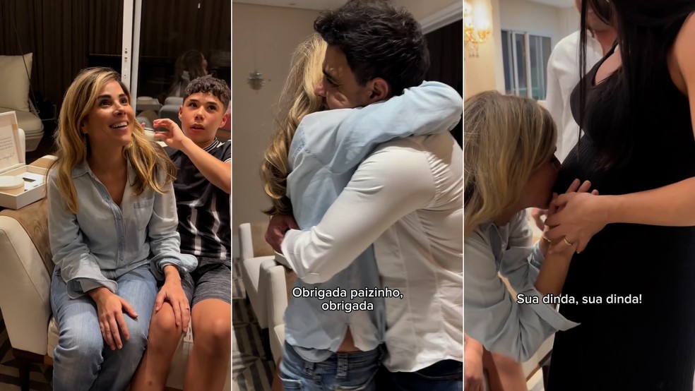 Wanessa Camargo quando recebeu a notícia de que seria madrinha da irmã, Clara — Foto: Reprodução Instagram